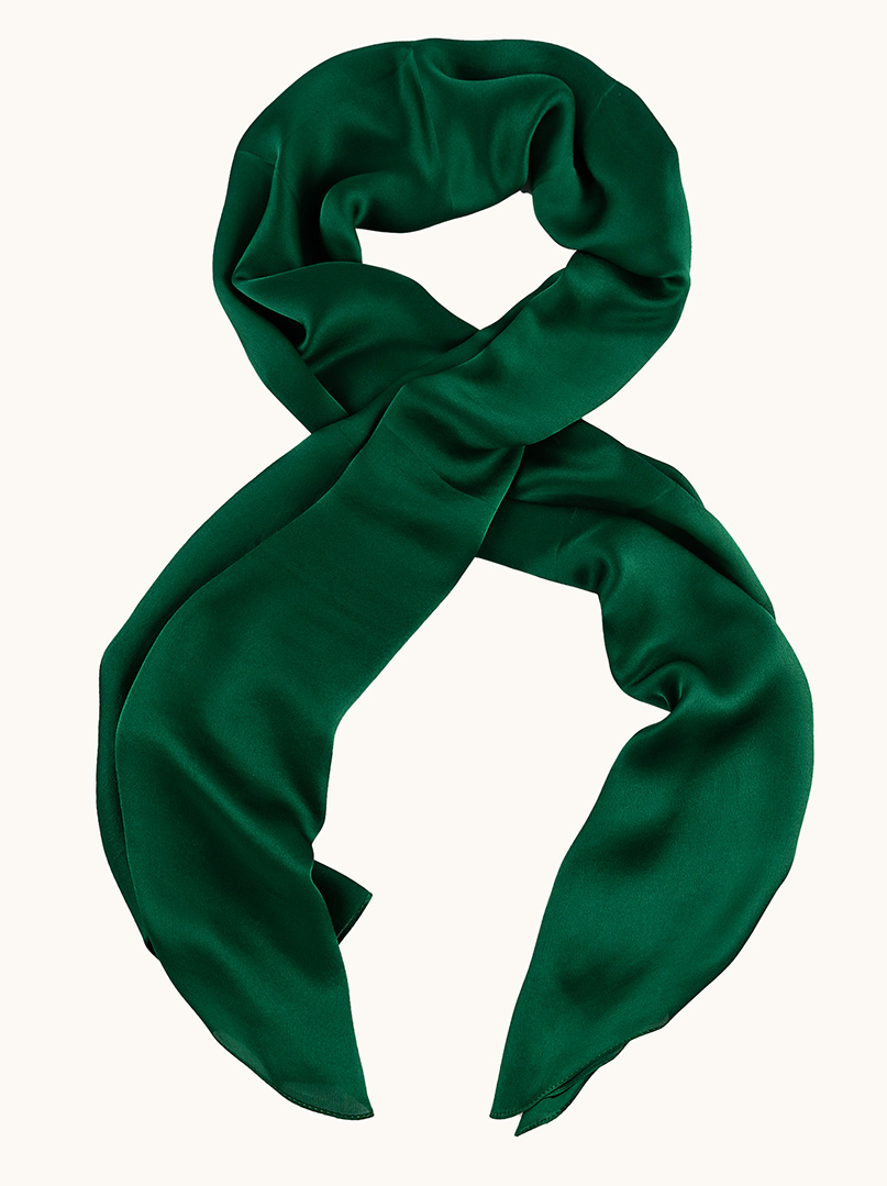 Szal jedwabny gładki zielony  55x175 cm zdjęcie 1