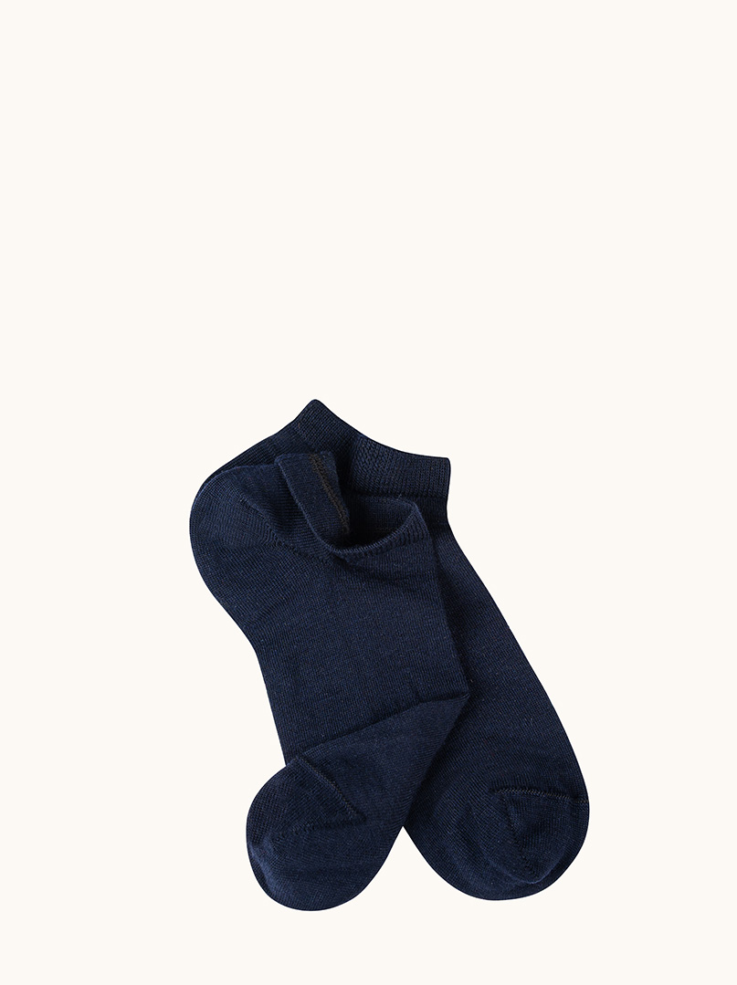 Klasyczne stopki  z wełny merino granatowe - MERINO WOOL LOW-CUT  zdjęcie 2