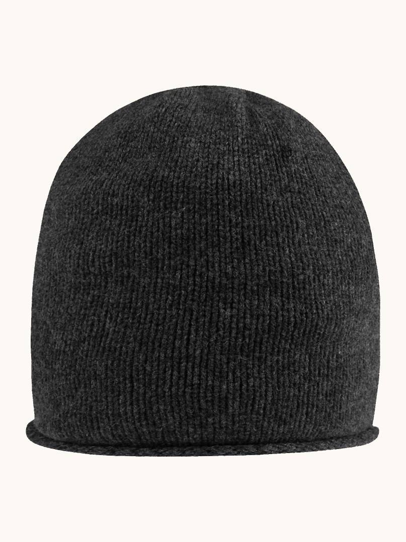 Wełniana czapka z zawiniętym brzegiem szara smerfetka zdjęcie 2