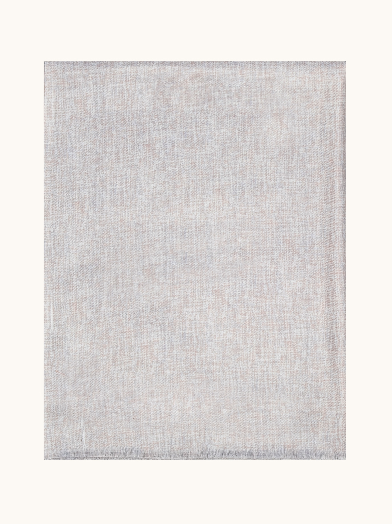  Szal wełna z wiskozą beżowo-szary 70cm x 190cm  zdjęcie 2