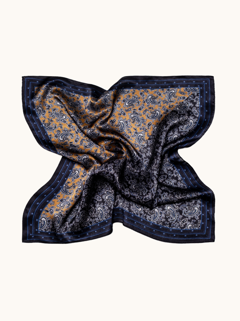 Mała apaszka jedwabna damska gawroszka w paisley 53cm x 53cm zdjęcie 3