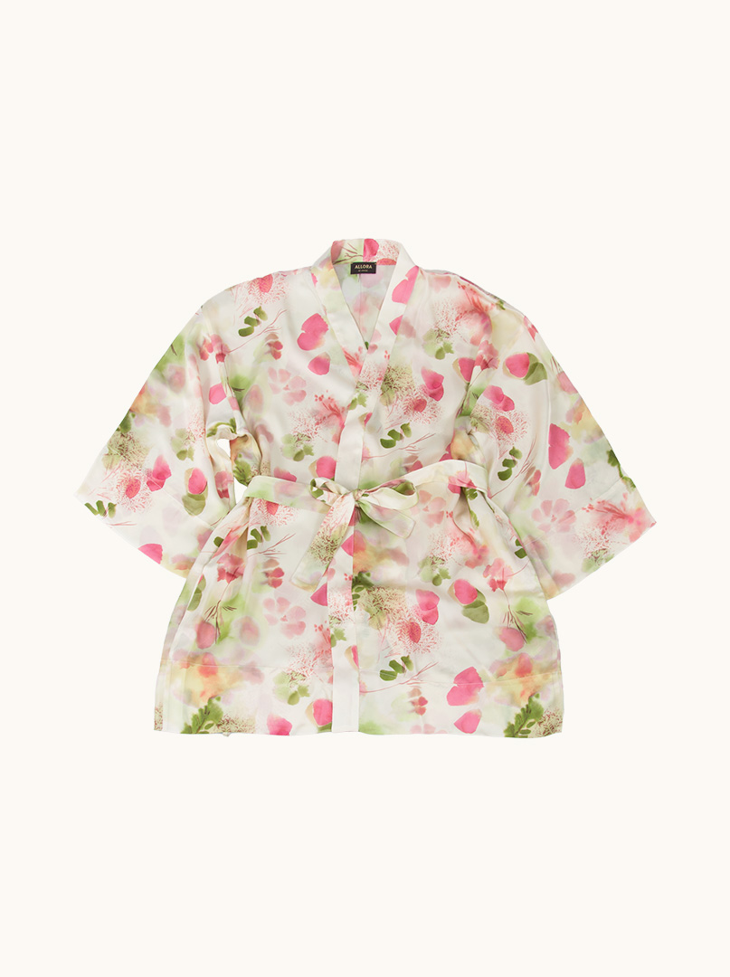 Szlafrok kimono z wiskozy z motywem kwiatowym PREMIUM  zdjęcie 4