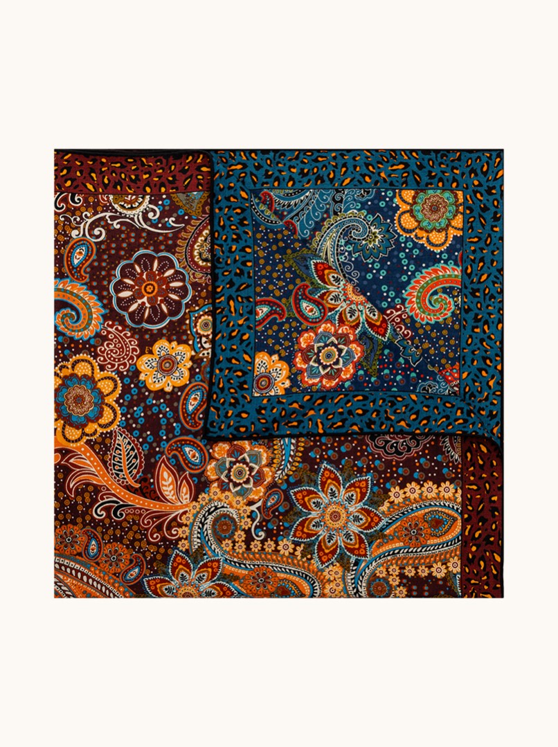 Duża chusta wełna z jedwabiem ARDORA 105x105 cm PREMIUM zdjęcie 4