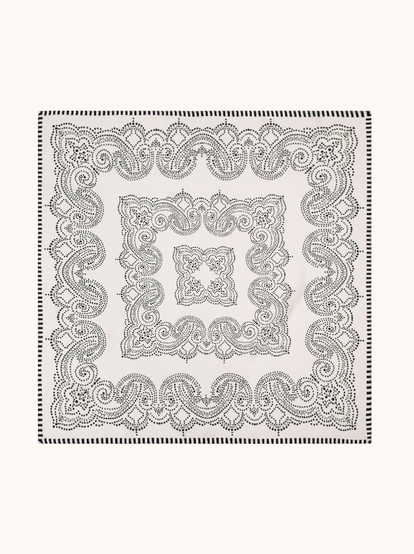 Apaszka jedwabna paisley w kropki 65cm x 65cm  zdjęcie 2