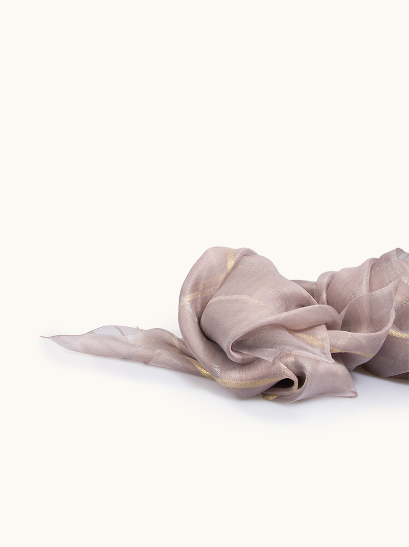 Elegancki Szal wieczorowy z jedwabiem z połyskującymi paskami 82 cm x196 cm zdjęcie 3