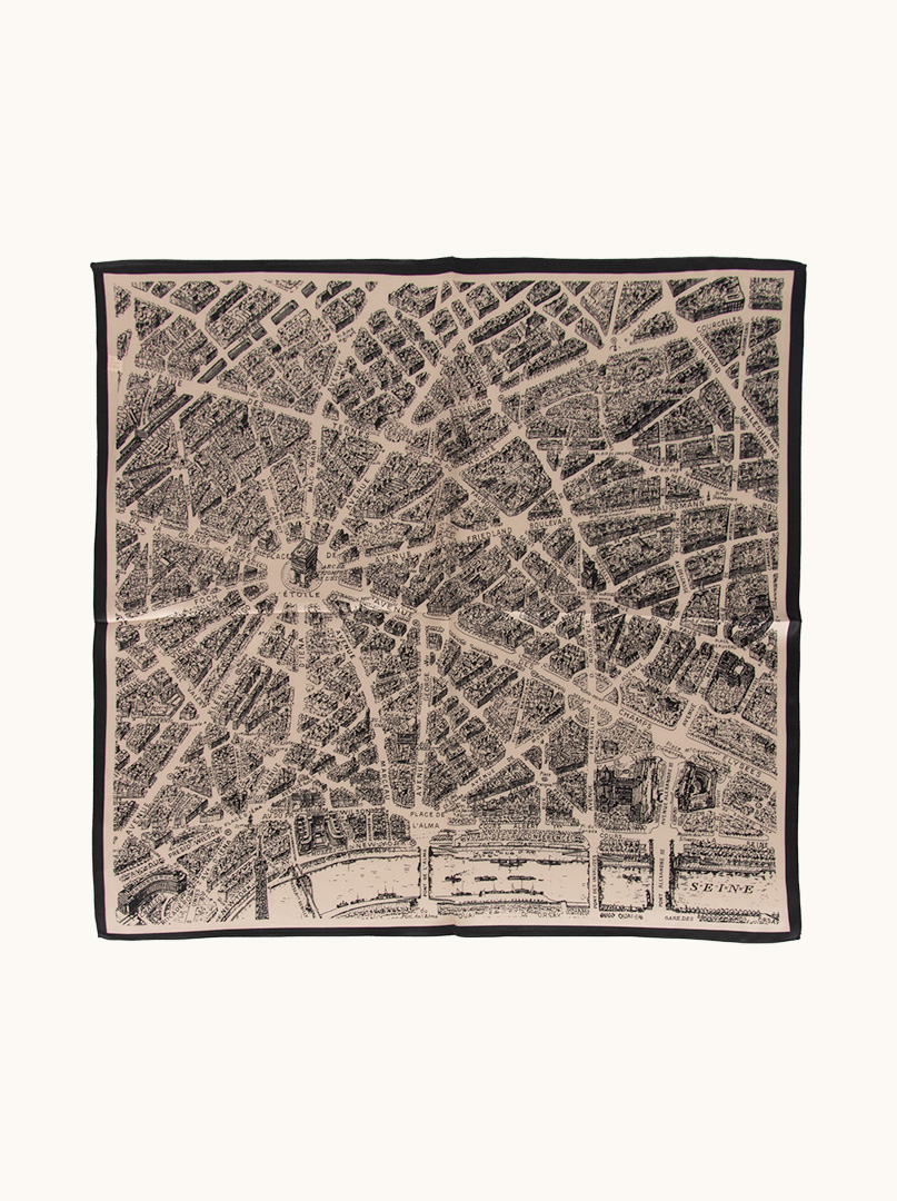 Jedwabna apaszka "Carte de Paris" 65 cm x 65 cm zdjęcie 2