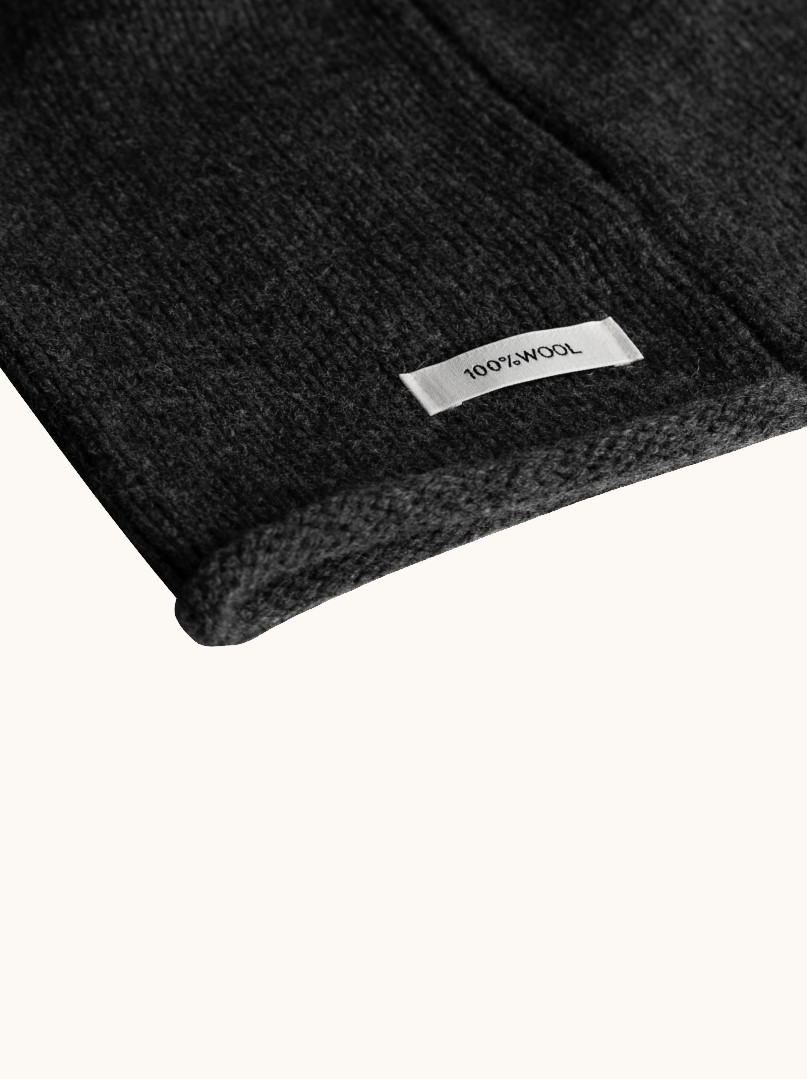 Wełniana czapka z zawiniętym brzegiem szara smerfetka zdjęcie 3