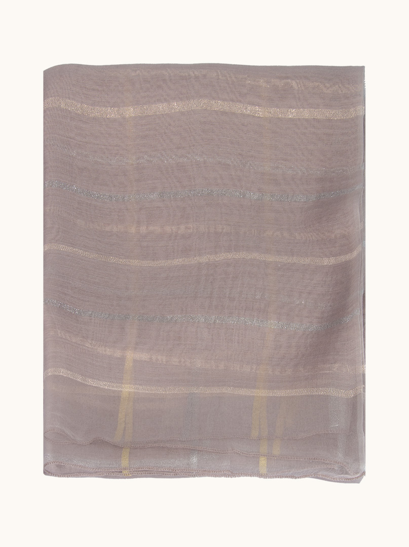 Elegancki Szal wieczorowy z jedwabiem z połyskującymi paskami 82 cm x196 cm zdjęcie 2