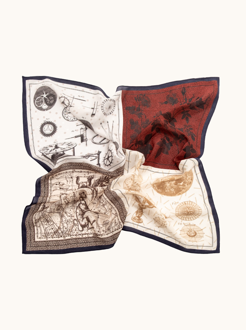 Apaszka jedwabna tajemniczy atlas 65cm x 65cm zdjęcie 3