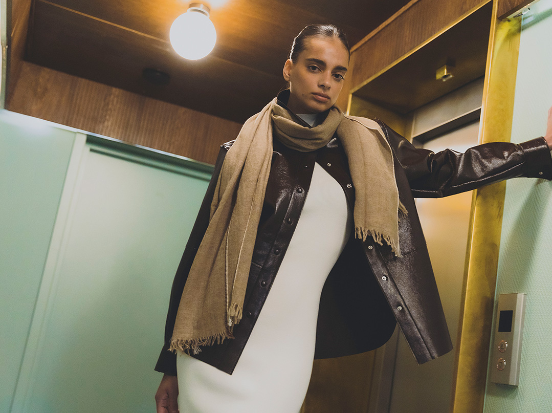 Szal kaszmirowy SIENA kaszmir 100%  70x180 cm PREMIUM zdjęcie 1