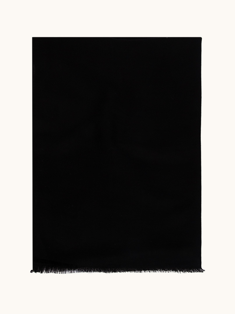 Lekki szal z wełny czarny 66x180cm PREMIUM zdjęcie 3