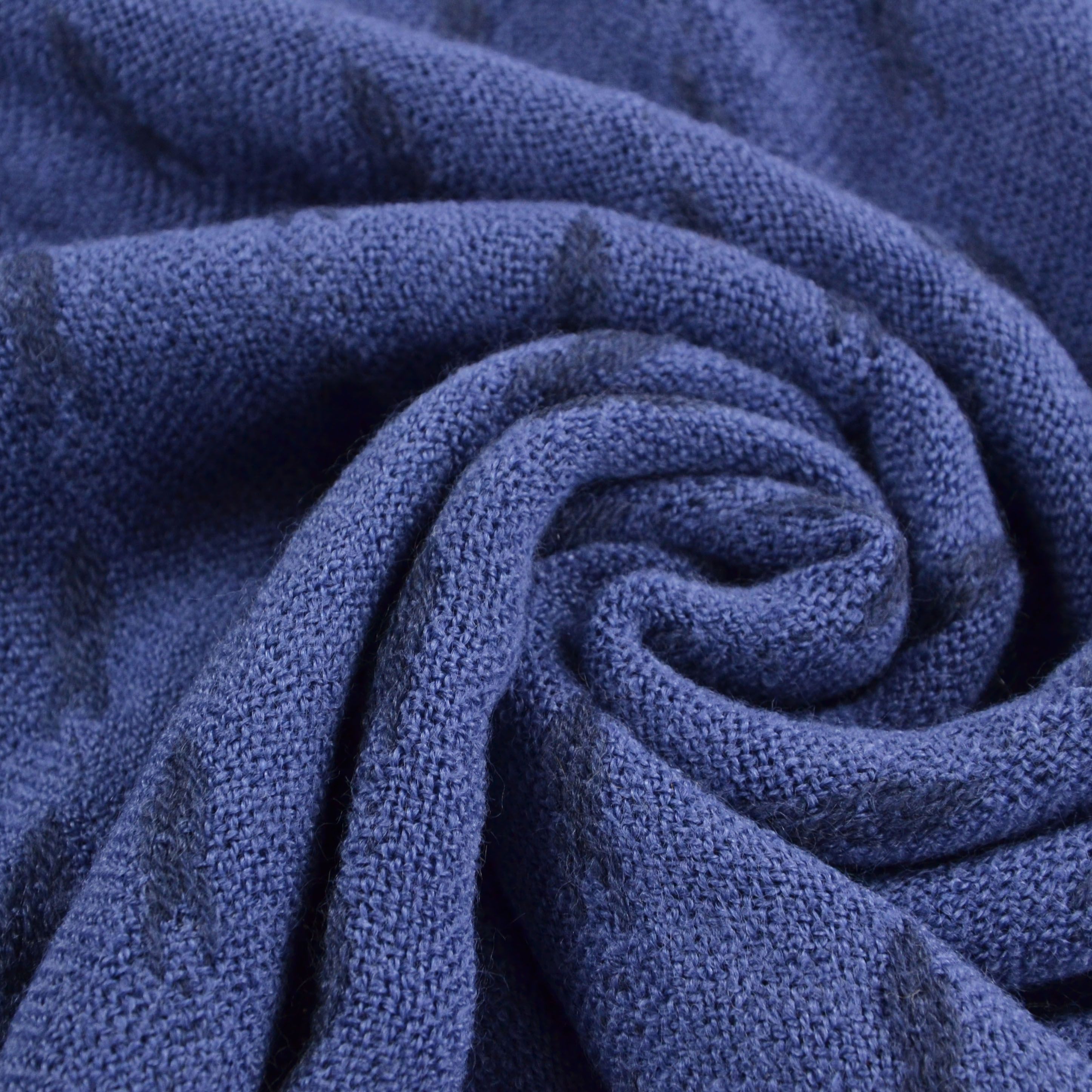 Duży ciepły szal w kolorze niebieskim 70x210 - Allora zdjęcie 2