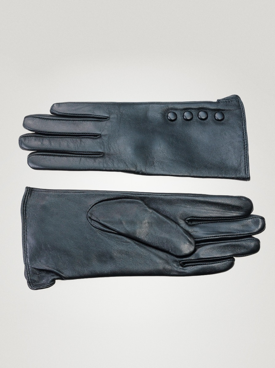 Rękawiczki ze skóry z ozdobnymi guzikami - Allora zdjęcie 3