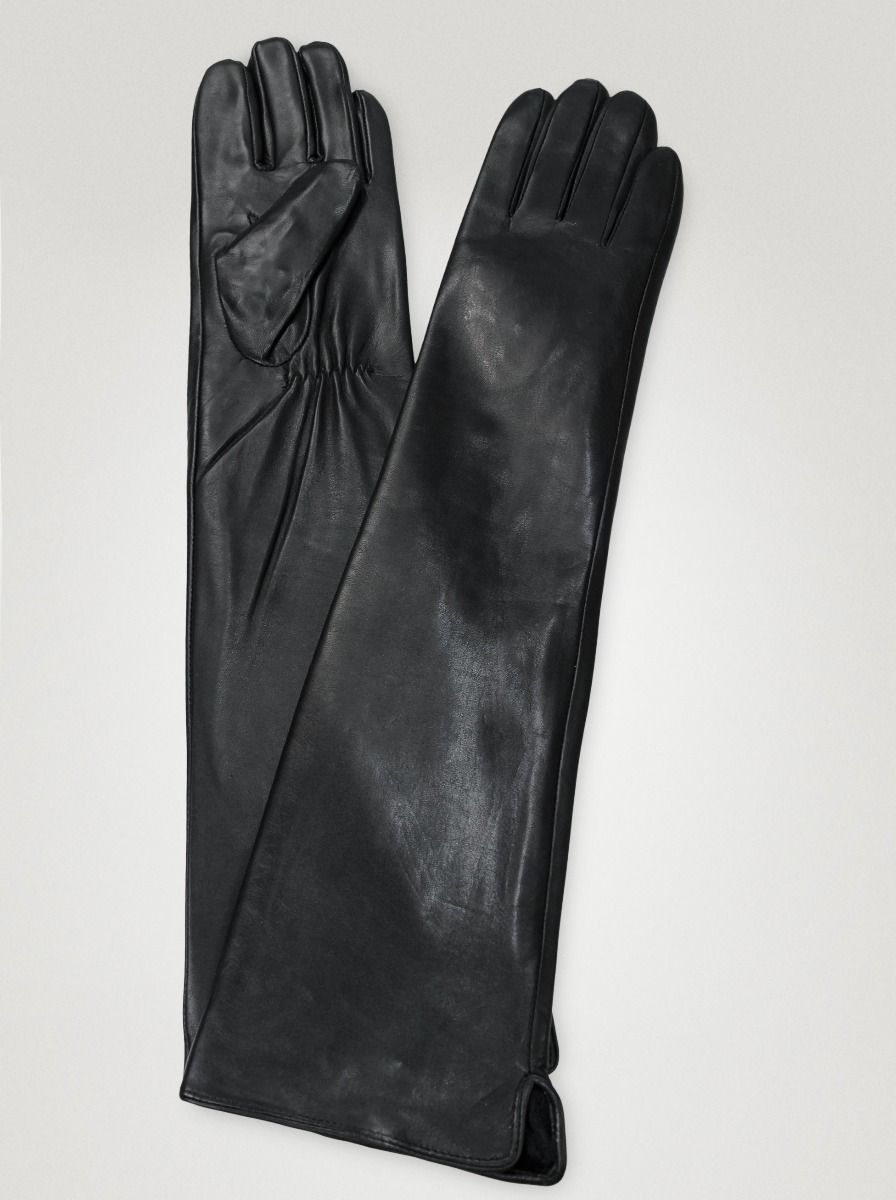 Eleganckie długie skórzane rękawiczki-S - Allora zdjęcie 1