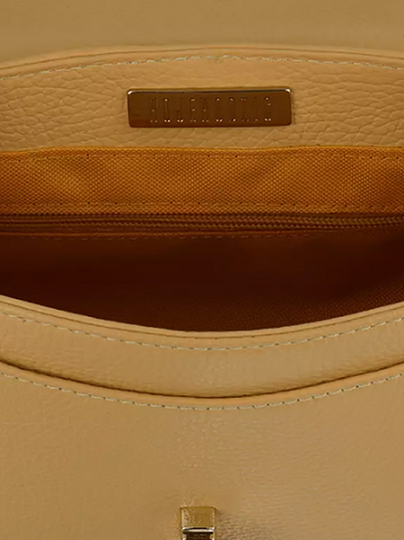 Mała żółta torebka przez ramię ze skóry naturalnej Wojewodzic zdjęcie 3