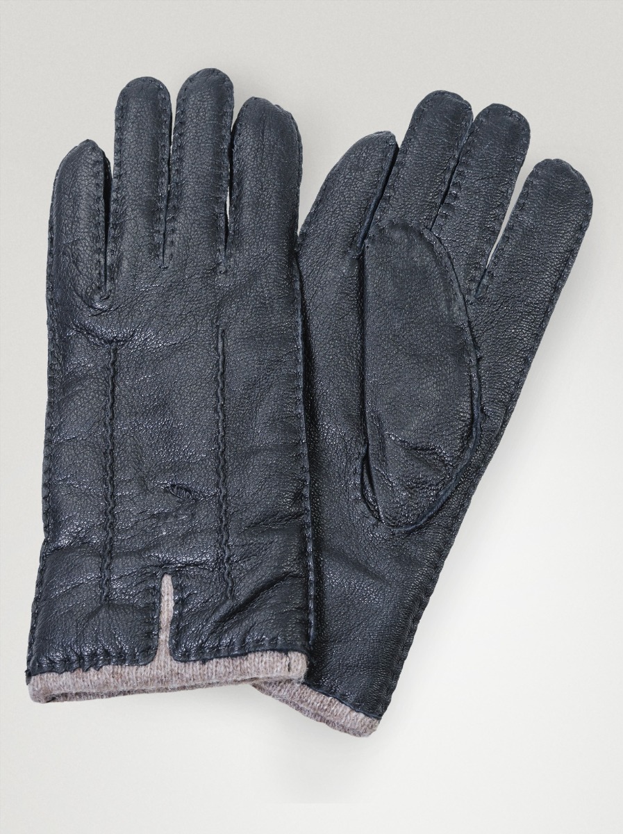 Skórzane rękawiczki z przeszyciami - Allora zdjęcie 1