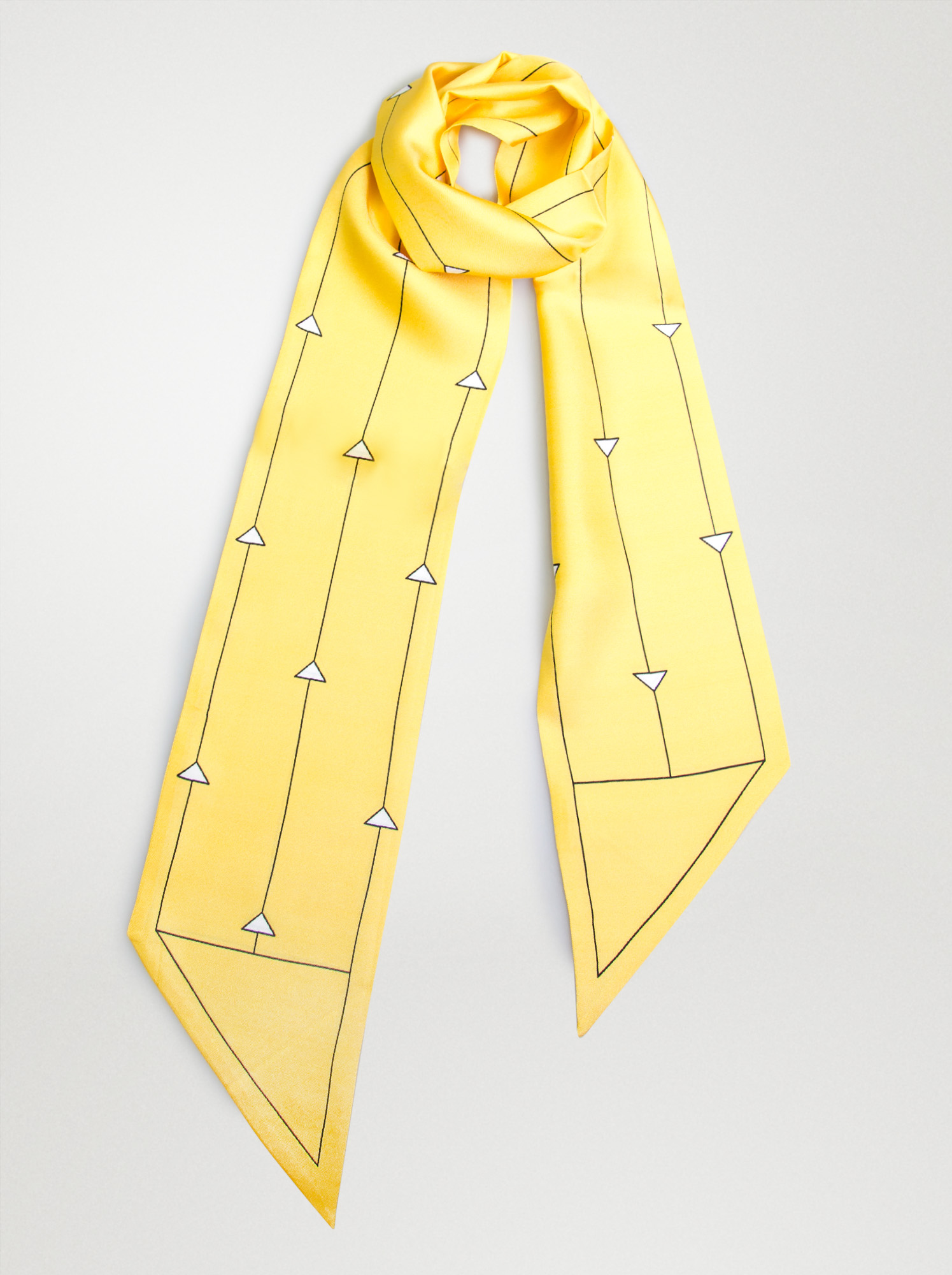 Szalik z podwójnego jedwabiu krawatka we wzory zdjęcie 1