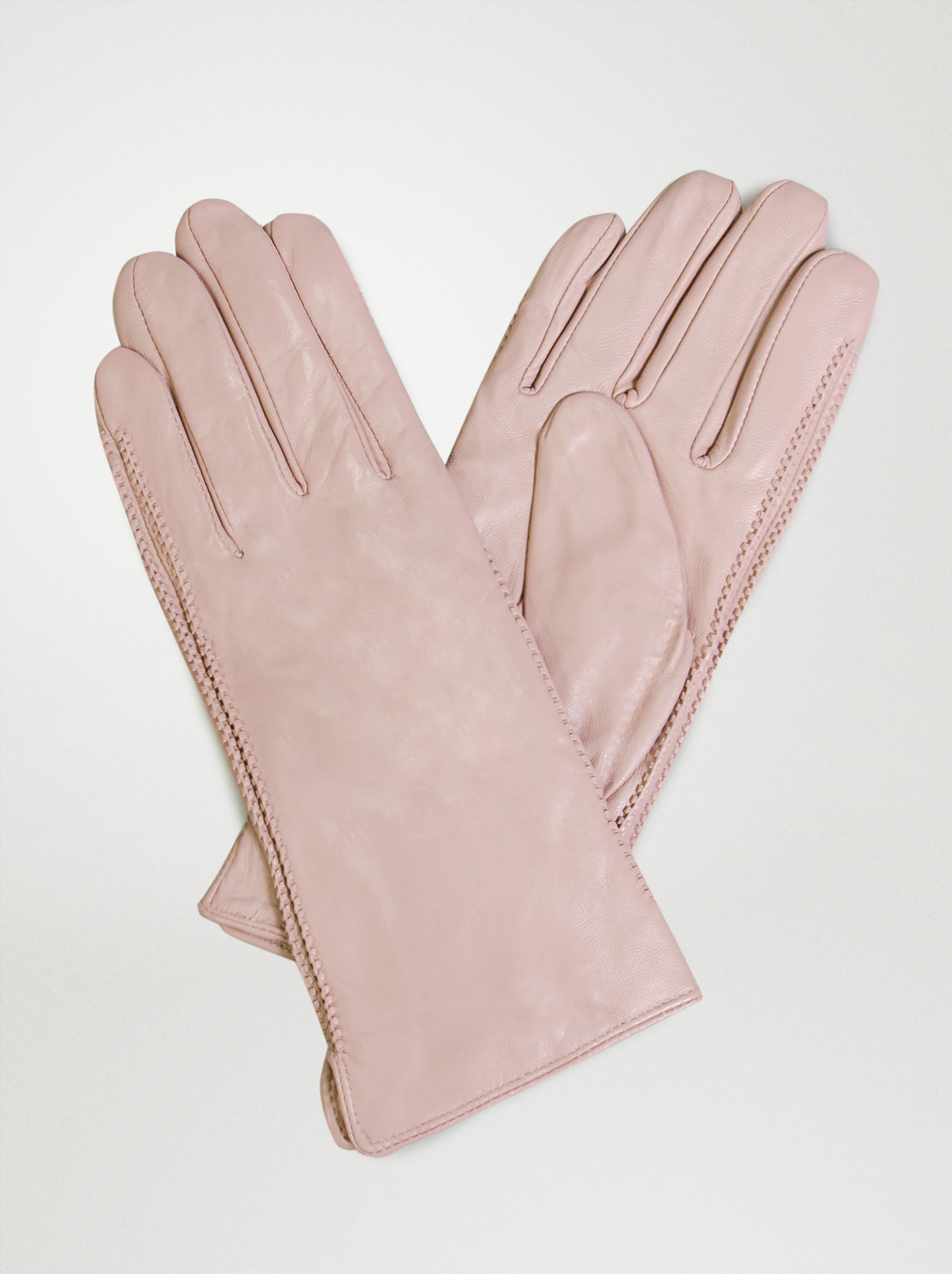 Rękawiczki skórzane w kolorze łososiowym - Allora zdjęcie 1