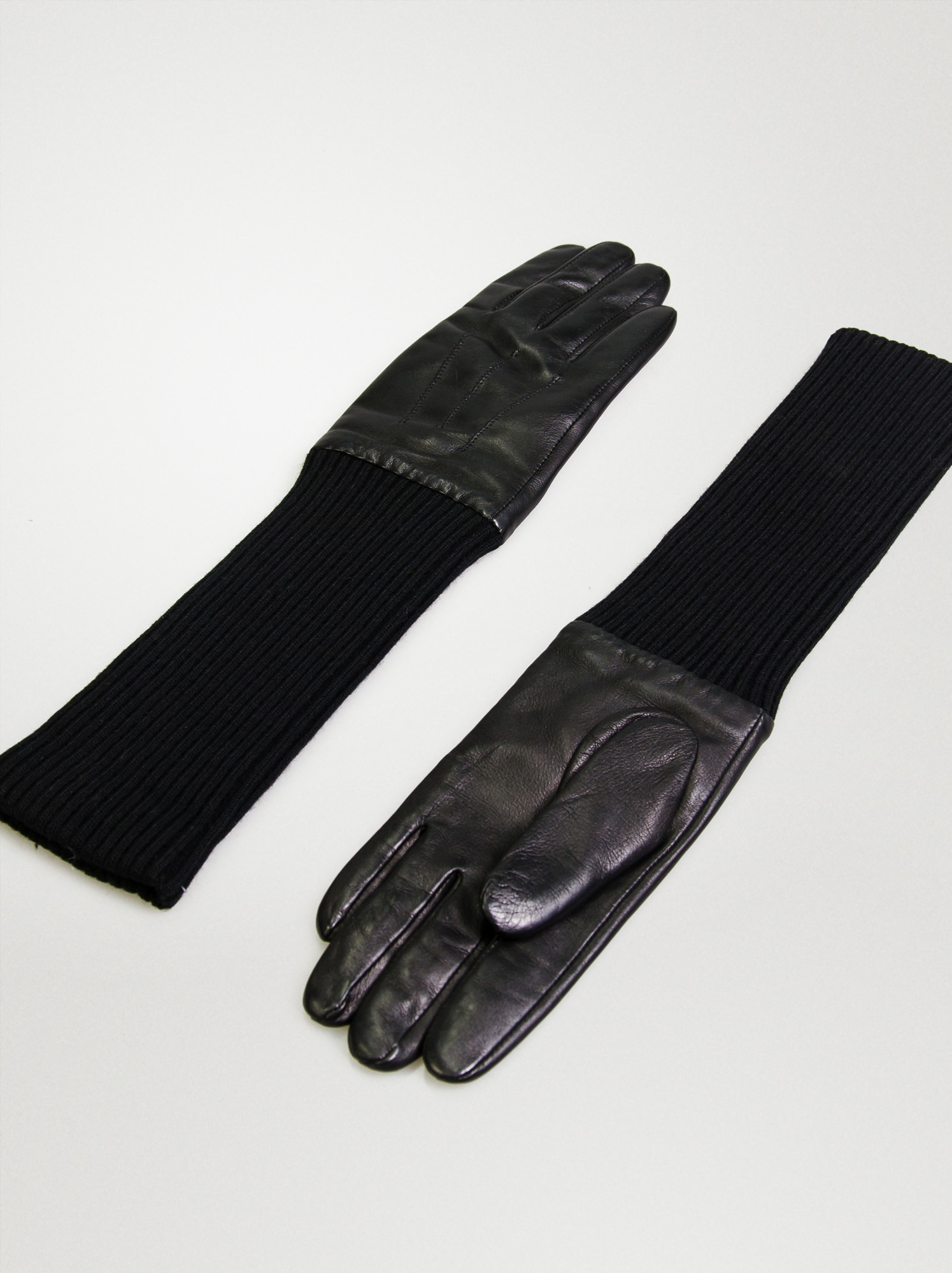 Rękawiczki skórzane z dzianinowym mankietem M - Allora zdjęcie 2