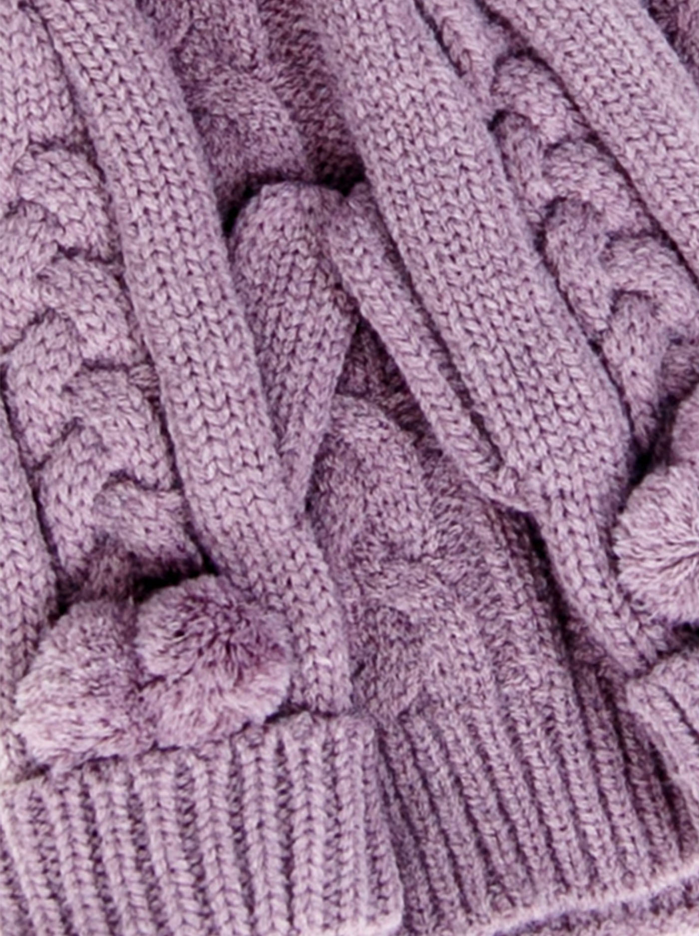 Ciepły fioletowy komplet szalik, czapka i rękawiczki zdjęcie 3