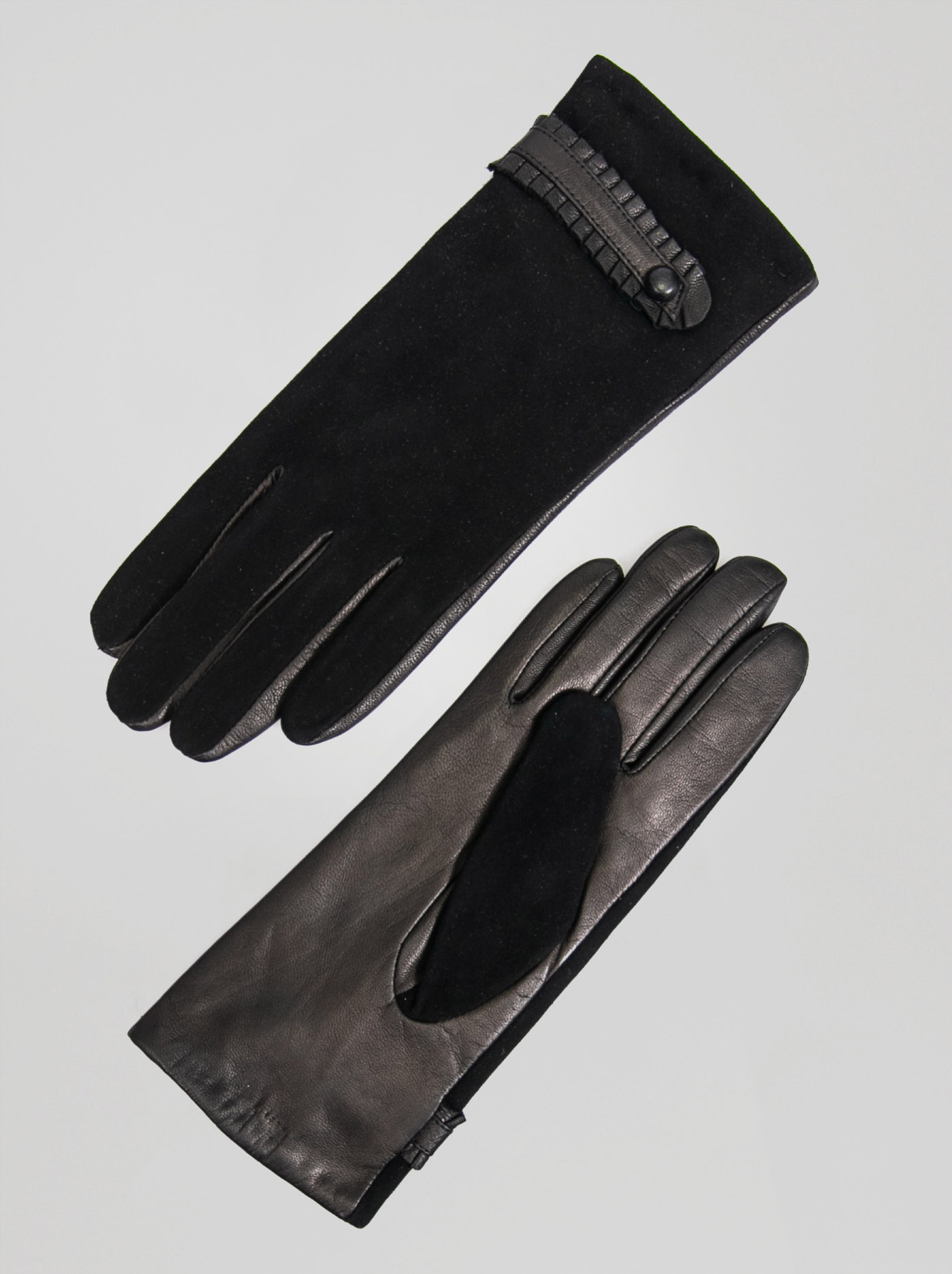 Rękawiczki skórzane z guziczkami M zdjęcie 3
