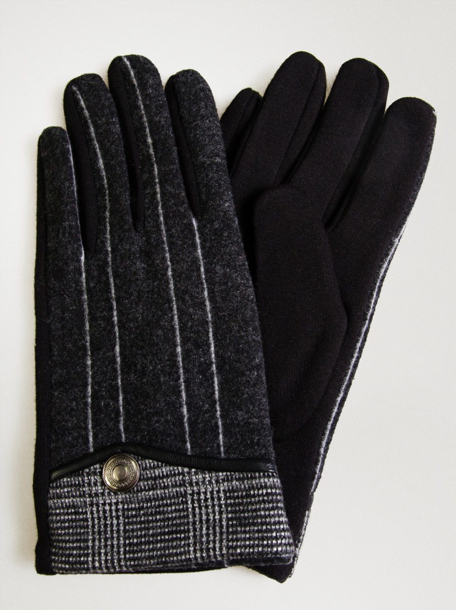 rękawiczki męskie dzianinowe szare - Allora zdjęcie 1