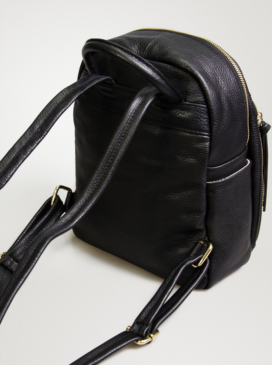 Plecak skórzany czarny - Allora zdjęcie 3