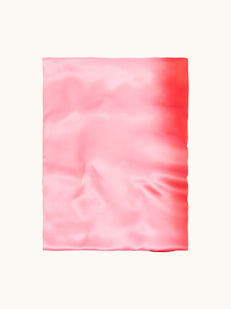 Szal jedwabny w kolorze różu i czerwieni 50 cm x 160 cm zdjęcie 4