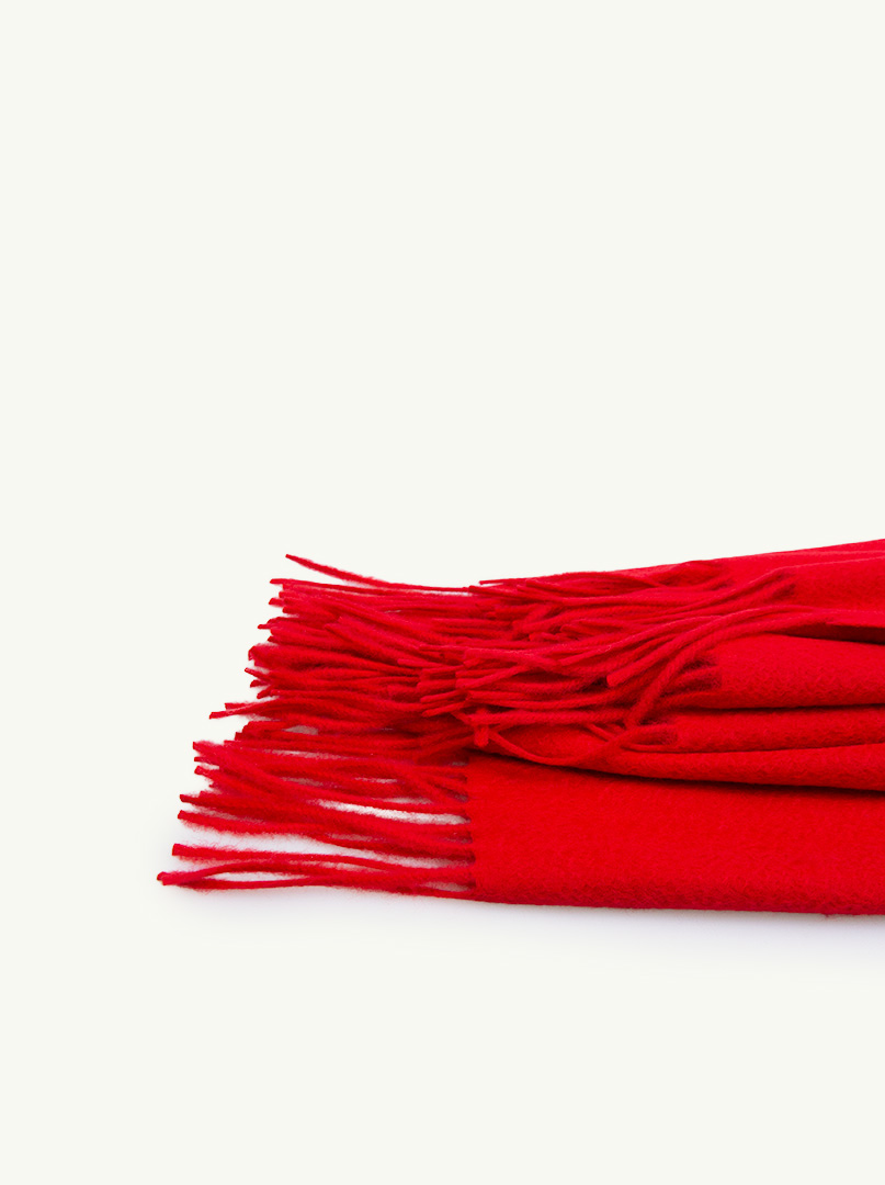 Miękki kaszmirowy szal w kolorze czerwonym PREMIUM zdjęcie 4