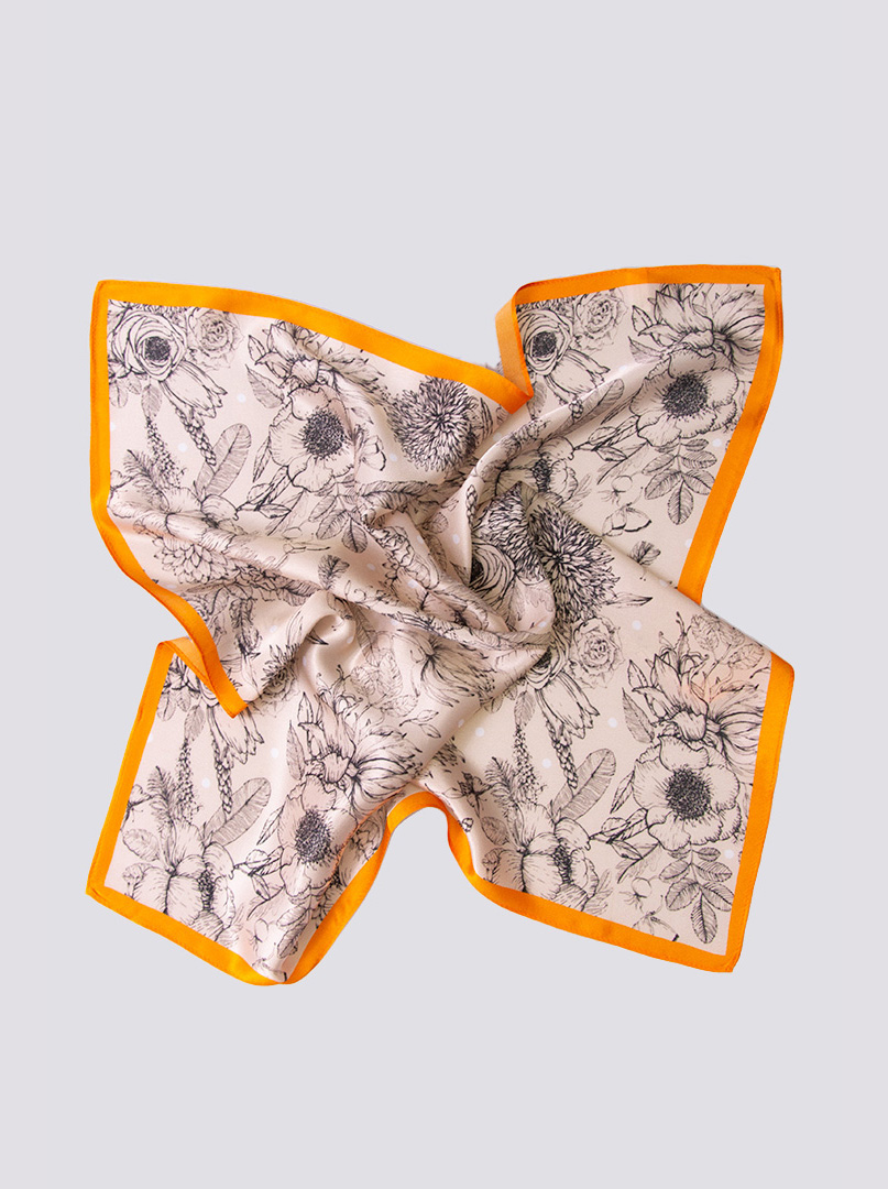 Apaszka jedwabna gawroszka  53x53cm z motywem kwiatowym zdjęcie 2