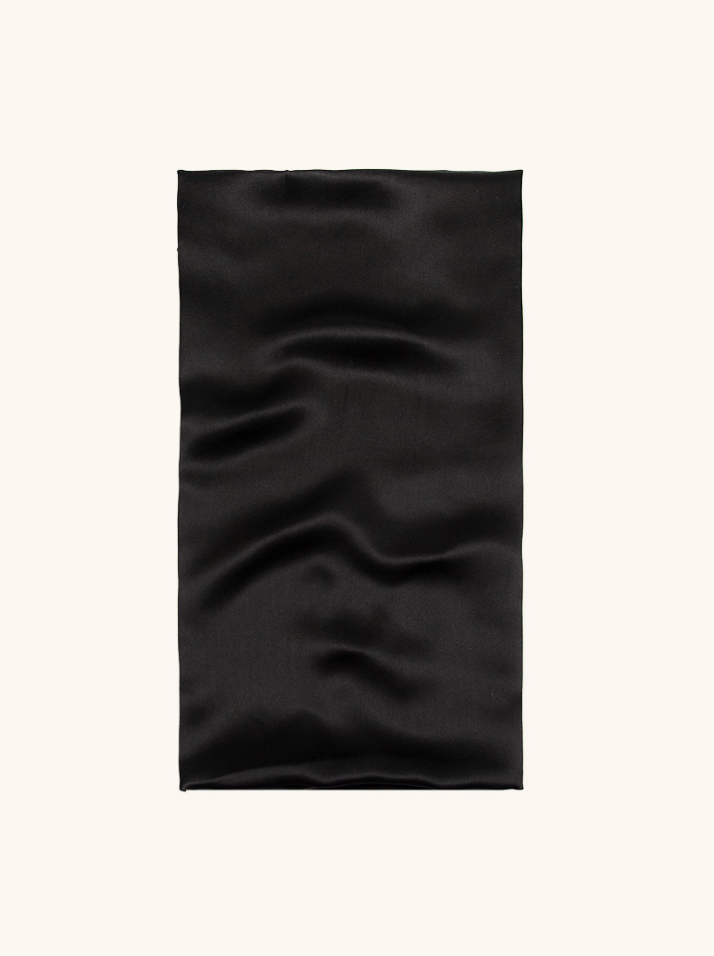 Szal 100%  jedwab czarny 65x180 cm - Allora zdjęcie 2