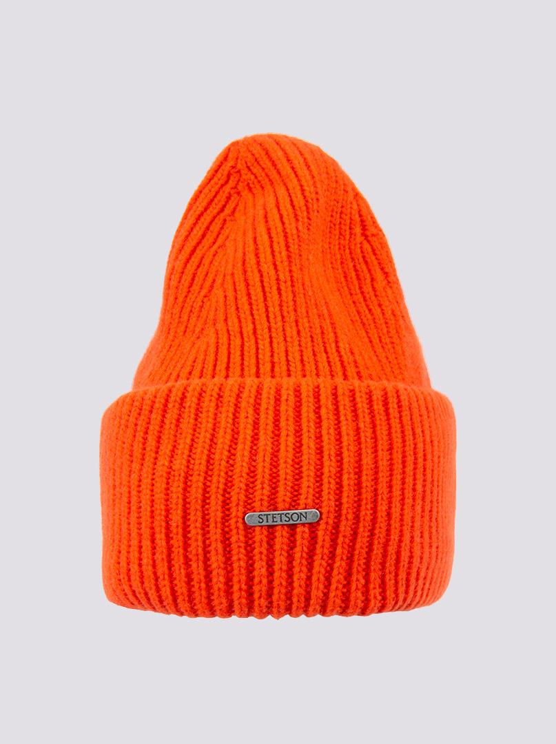 Ciepła wełniana pomarańczowa czapka Stetson zdjęcie 2