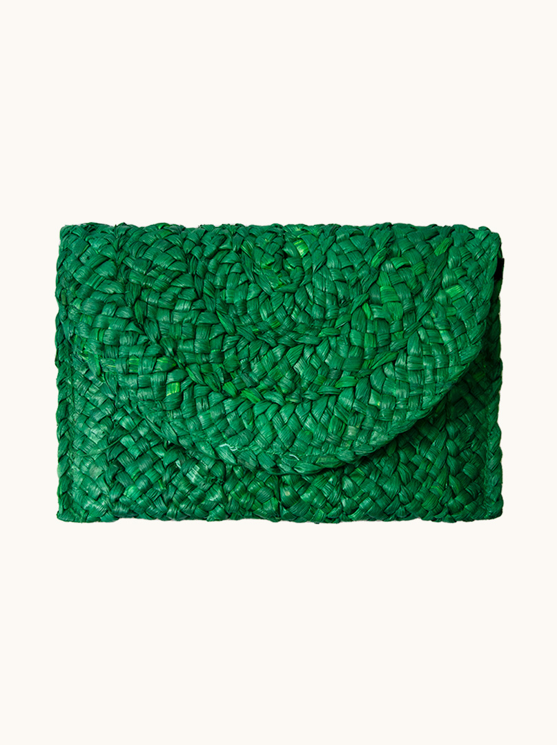 Torebka listonoszka pleciona zielona 18cm x 28cm zdjęcie 1
