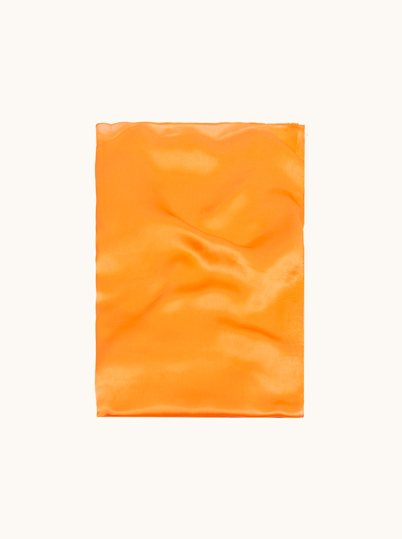 Szal jedwabny pomarańczowy 65 cm x 180 cm zdjęcie 4