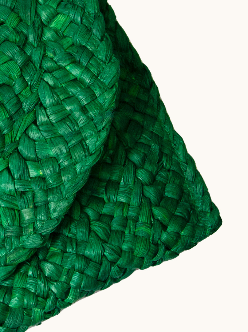 Torebka listonoszka pleciona zielona 18cm x 28cm zdjęcie 3