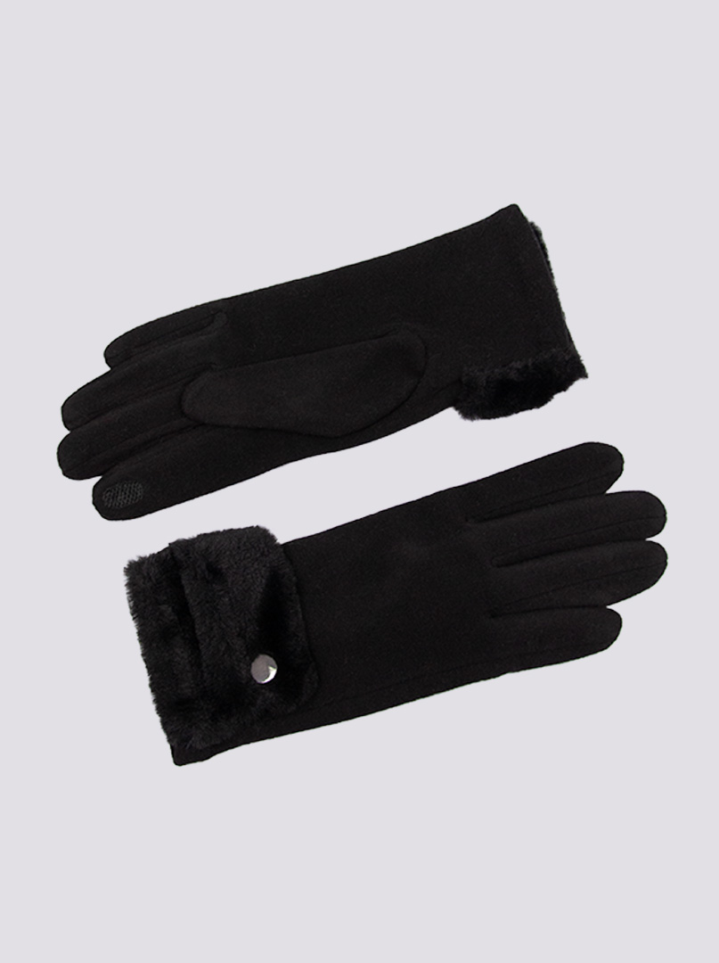 Rękawiczki dzianinowe czarne zdjęcie 4