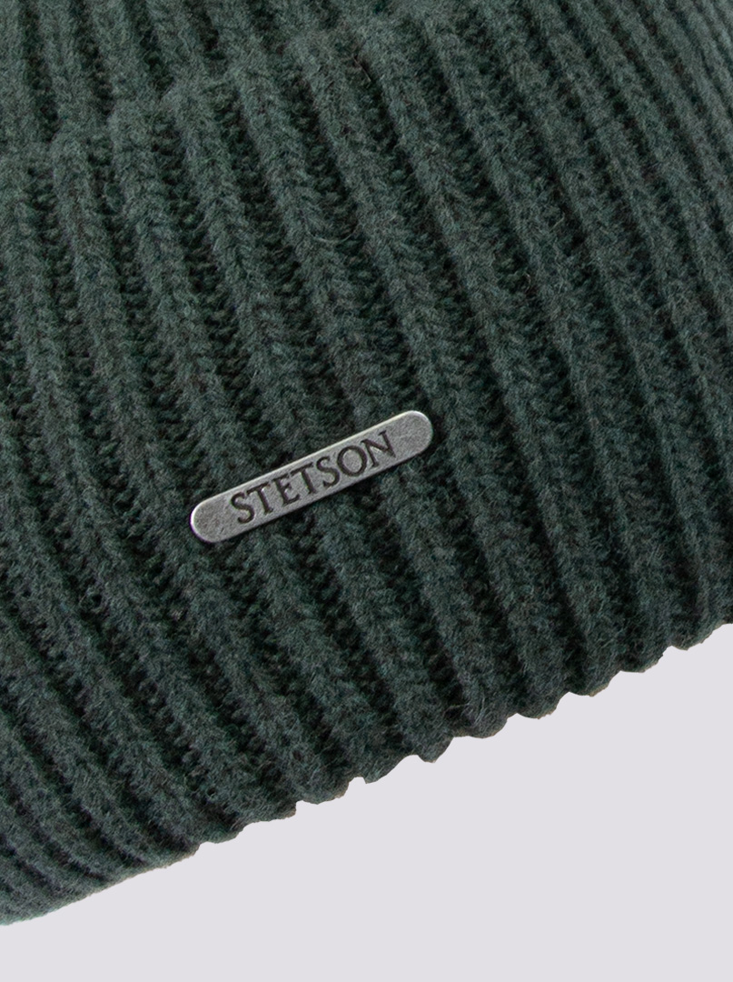 Ciepła wełniana zielona czapka Stetson zdjęcie 3