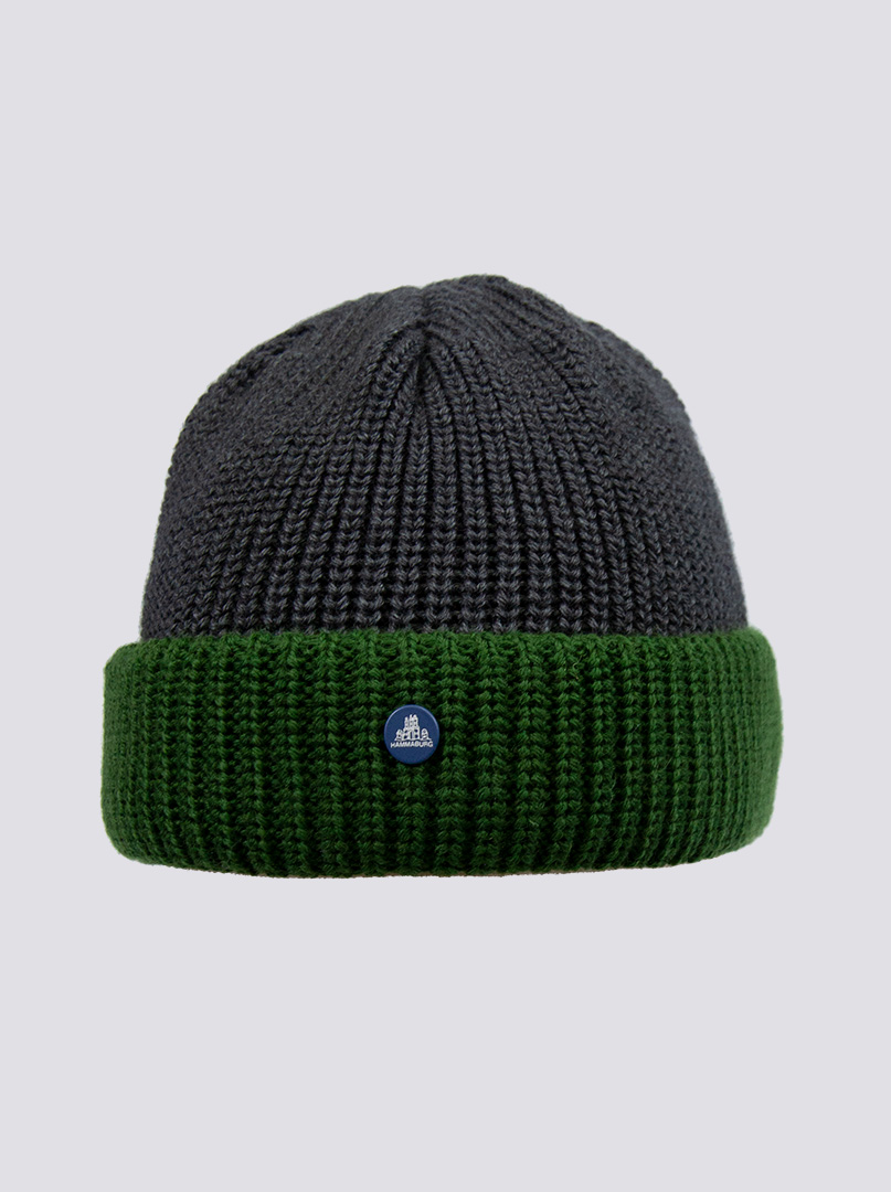 Ciepła szaro-zielona czapka dokerka Hammaburg zdjęcie 1