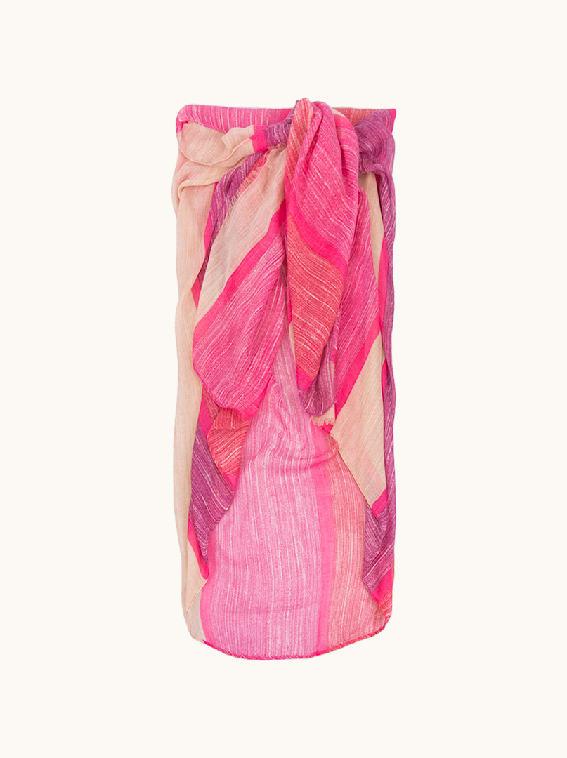 Pareo różowe w paski 80 cm x 160 cm zdjęcie 1