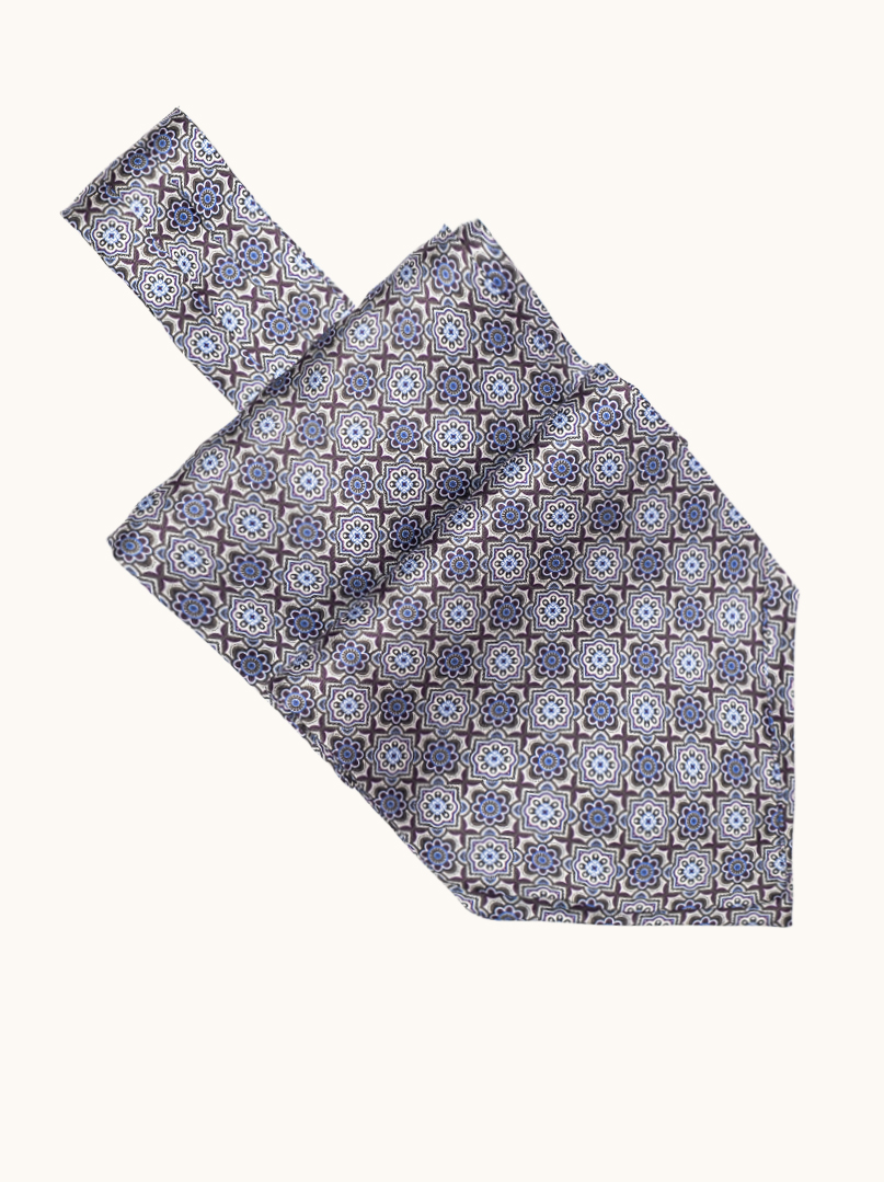 Jedwabny fular w geometryczny wzór 17 x 130 cm zdjęcie 2