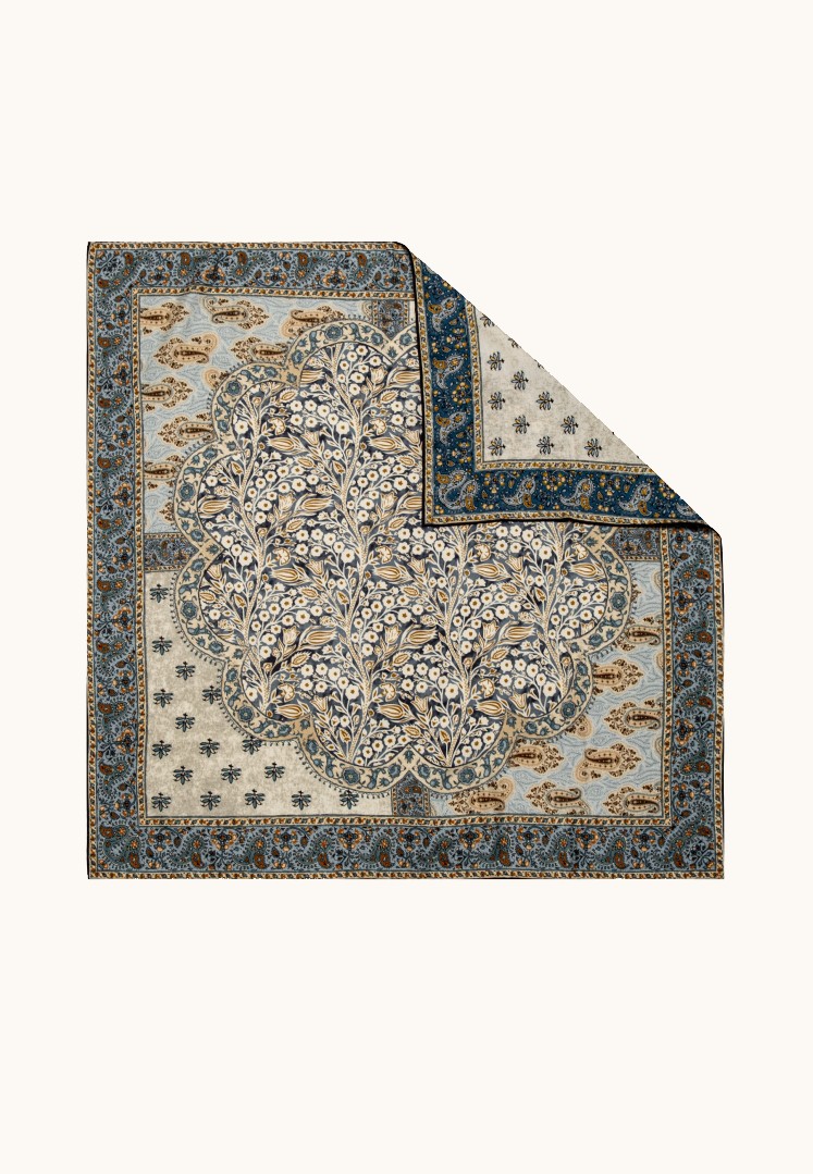 Duża apaszka wełna z jedwabiem z motywem kwiatowym i paisley 90x90 cm zdjęcie 1