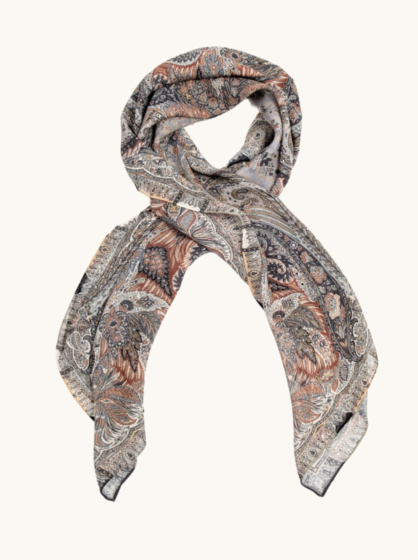 Duża chusta 100%  jedwab  klasyka orientu  105 cm x110 cm 