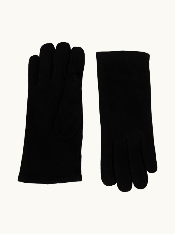 Black suede leather gloves classic