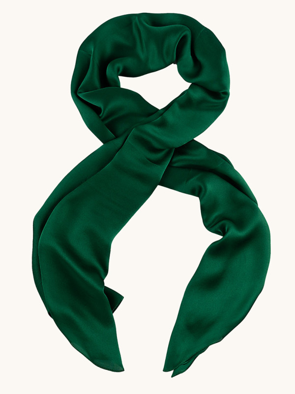 Szal jedwabny gładki zielony 55x175 cm