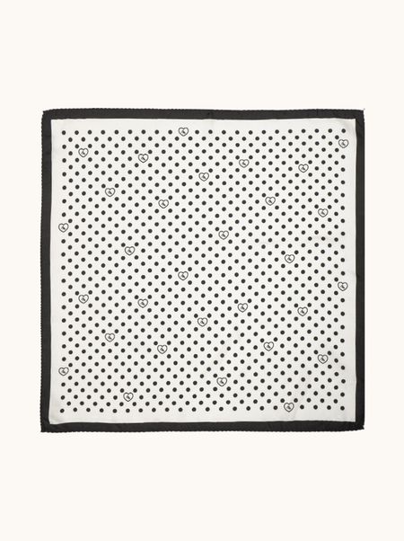 Pea silk scarf with lace border 53x53 cm