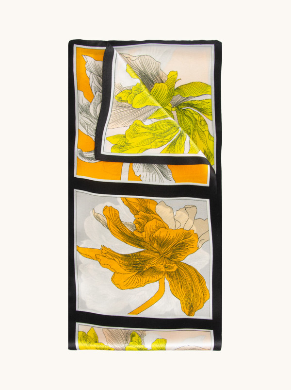 Szal jedwabny kontrastowa elegancja 15x145 cm