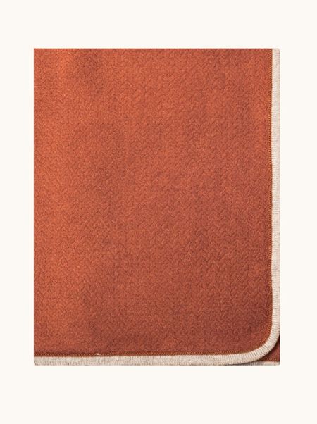 100% cashmere scarf in copper color with trim 70x180 cm PREMIUM