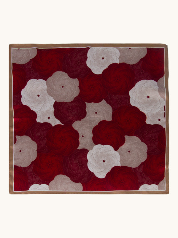 Apaszka jedwabna Rubinowa Iluzja 65x65 cm