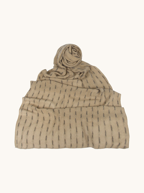 Warm scarf, dark beige, 75x210 cm