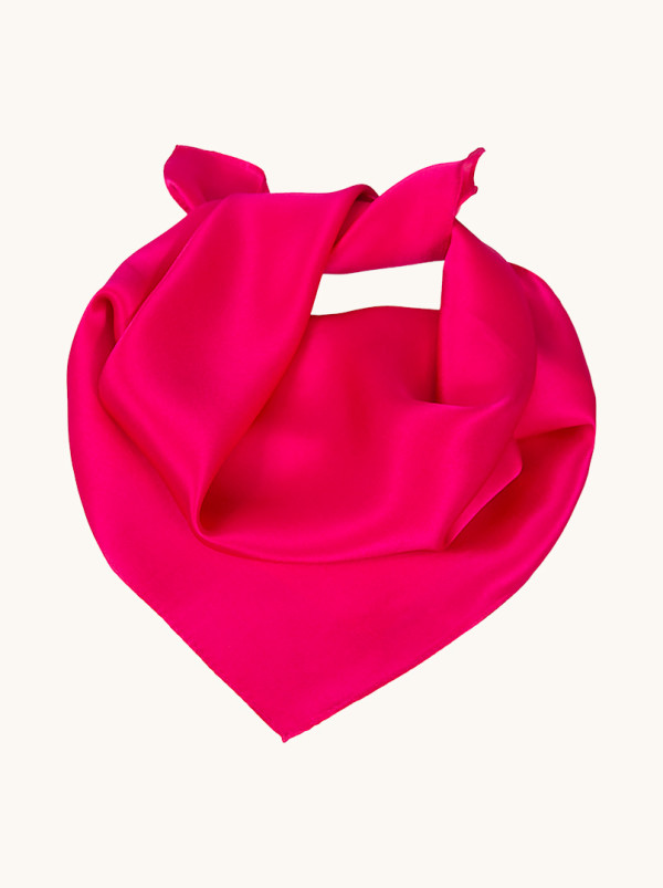 Apaszka jedwabna gładka w kolorze fuksji 53x53 cm